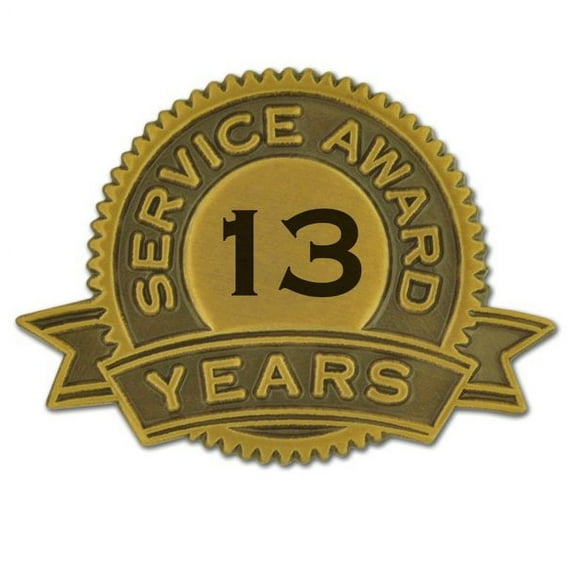 PinMart's 13 Year of Service Award Lapel Pin - 1 Piece