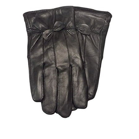 Reed Women's Genuine Leather Warm Lined Driving Gloves (2X, BLACK)