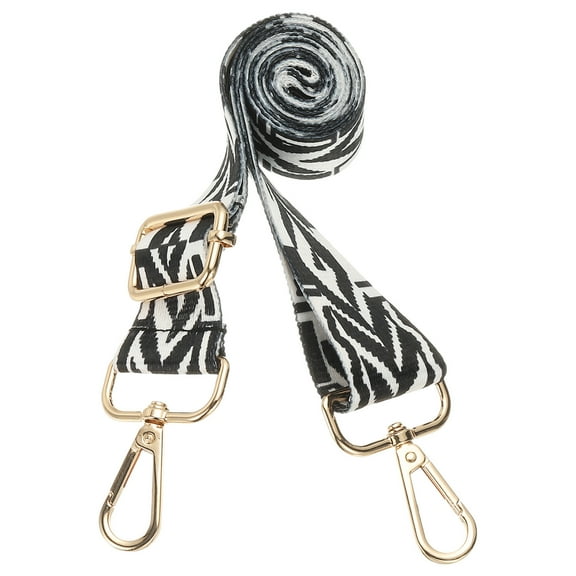 Purse Straps Replacement Crossbody, Purse Strap Crossbody Straps Adjustable Replacement Universal Long Handbag Shoulder Stripe Black White Pattern for Purses, Gold, Stripe