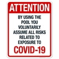 thumbnail image 1 of Attention By Using The Pool You Voluntarily Assume All Risks Sign, Pool Sign,, 1 of 1