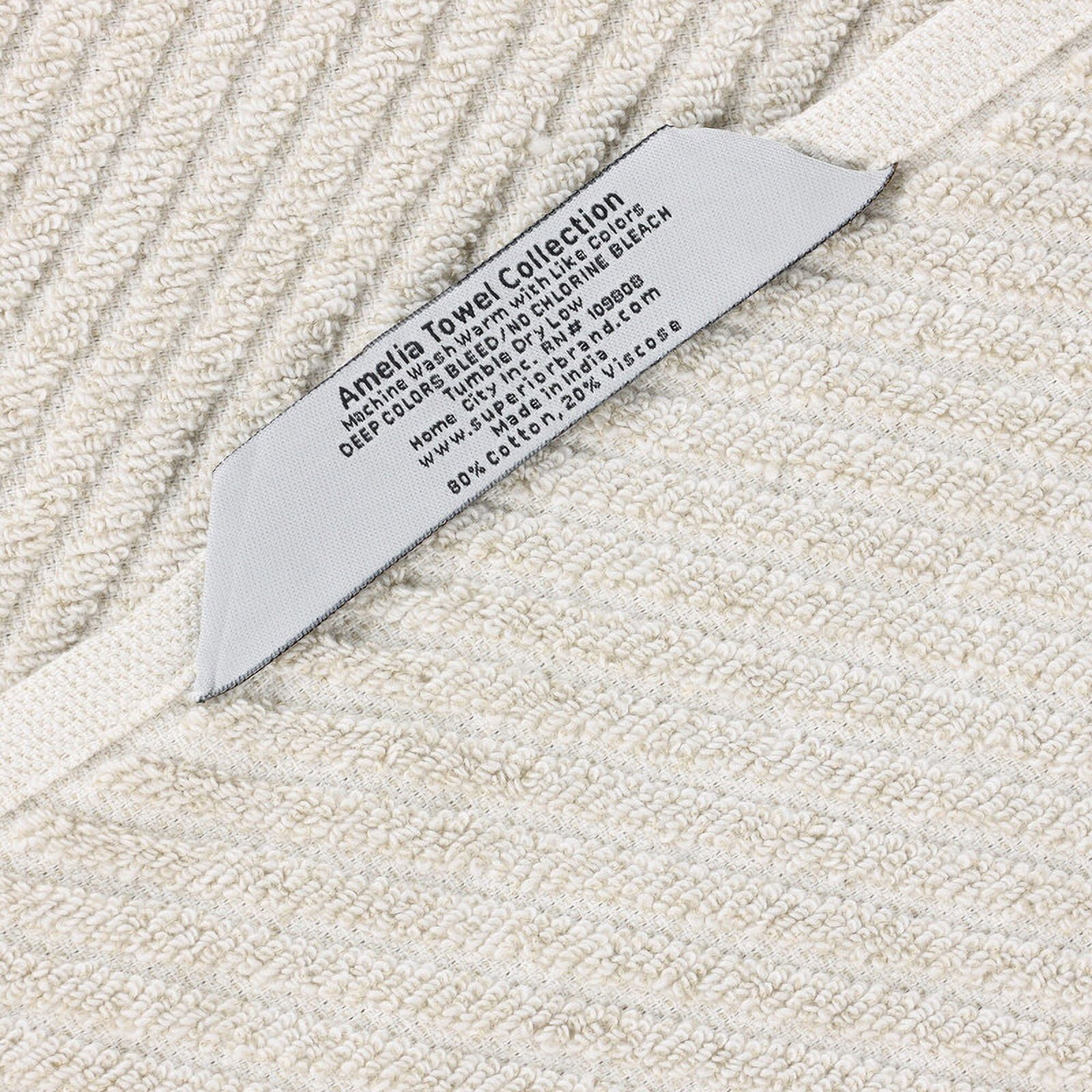 Superior Amelia Viscose Cotton Blend Medium Weight Bath Sheets, Set of 2, Beige