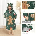 thumbnail image 3 of FORMRS Wearable Blanket Hoodie with Sleeves for Kids Cozy Flannel Sweatshirt, Green Christmas Gingerbread, 3 of 7