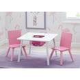 thumbnail image 3 of Delta Children Kids Table and Chair Set with Storage for Toddlers, White/Pink, 3 of 9
