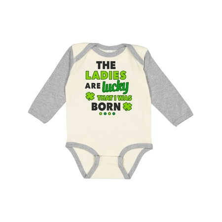 

Inktastic The Ladies are Lucky That I was Born St Patricks Day Baby Boy Boys Long Sleeve Baby Bodysuit