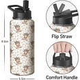 thumbnail image 2 of 32oz Highland Cow Water Bottle with Handle and Flip Straw, Animal Sports Stainless Steel Insulated Cup Travel Coffee Mug Tumbler, Birthday Mothers Day Chritmas Gifts for Women, 2 of 6