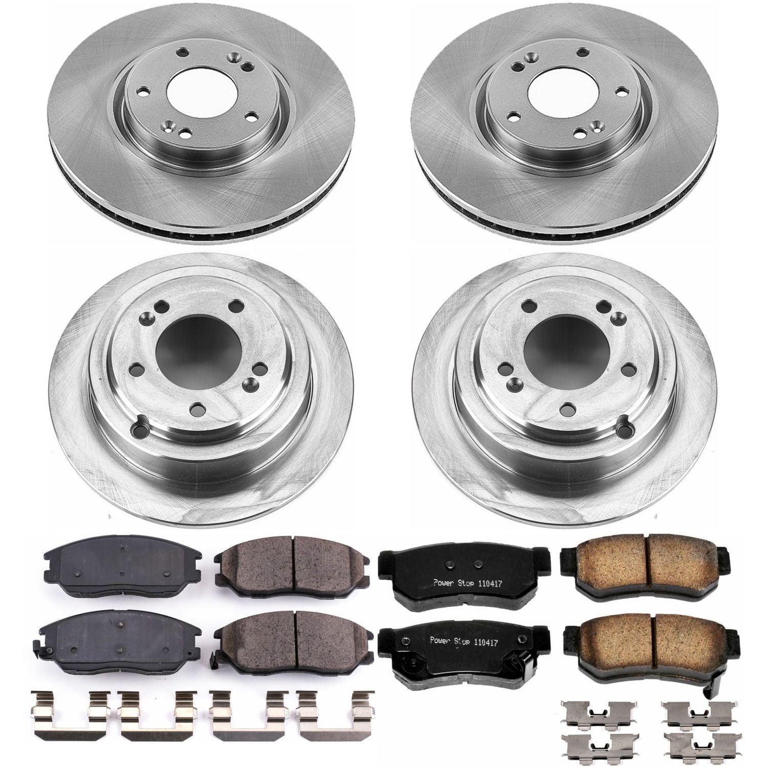 PowerStop Front and Rear Stock Replacement Brake Pad and Rotor Kit Fits: KIA Select Models KOE5833