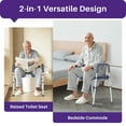 thumbnail image 5 of KEKOY Bedside Commode for Seniors, Commode Chair with Arms and Padded Seat , FSA HSA Eligible 400lb Easy Assembly Toilet Chair , Adjustable Raised Toilet Seat with Handles, 5 of 9