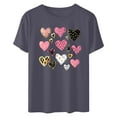 thumbnail image 4 of Njagoc3 Womens Pink Heart-Print Womens Short Sleeve T-Shirt - Graphic, Multi-Color, Casual & Valentine's, 4 of 6