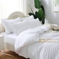 thumbnail image 4 of Mildly 3 Pieces Duvet Cover Set, 1 Duvet Cover with Zipper Closure and 2 Pillow Shams (White, King Size), 4 of 6