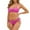 Hot Pink, variant on Womens Sexy 2 Piece Bikini Sets Cheeky High Cut Bathing Suit Color Block Textured U-Wire Swimsuits 2026, Women's Summer Beach Bikinis Tie Side High Waisted