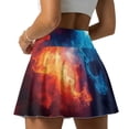 thumbnail image 2 of FUIALDOLG Blue and Red Fire Flames Tennis Skirts for Women High Waisted Athletic Skirt with Shorts Stretchy Golf Skorts with Pocket Casual Summer Shorts Sportwear,XL, 2 of 8