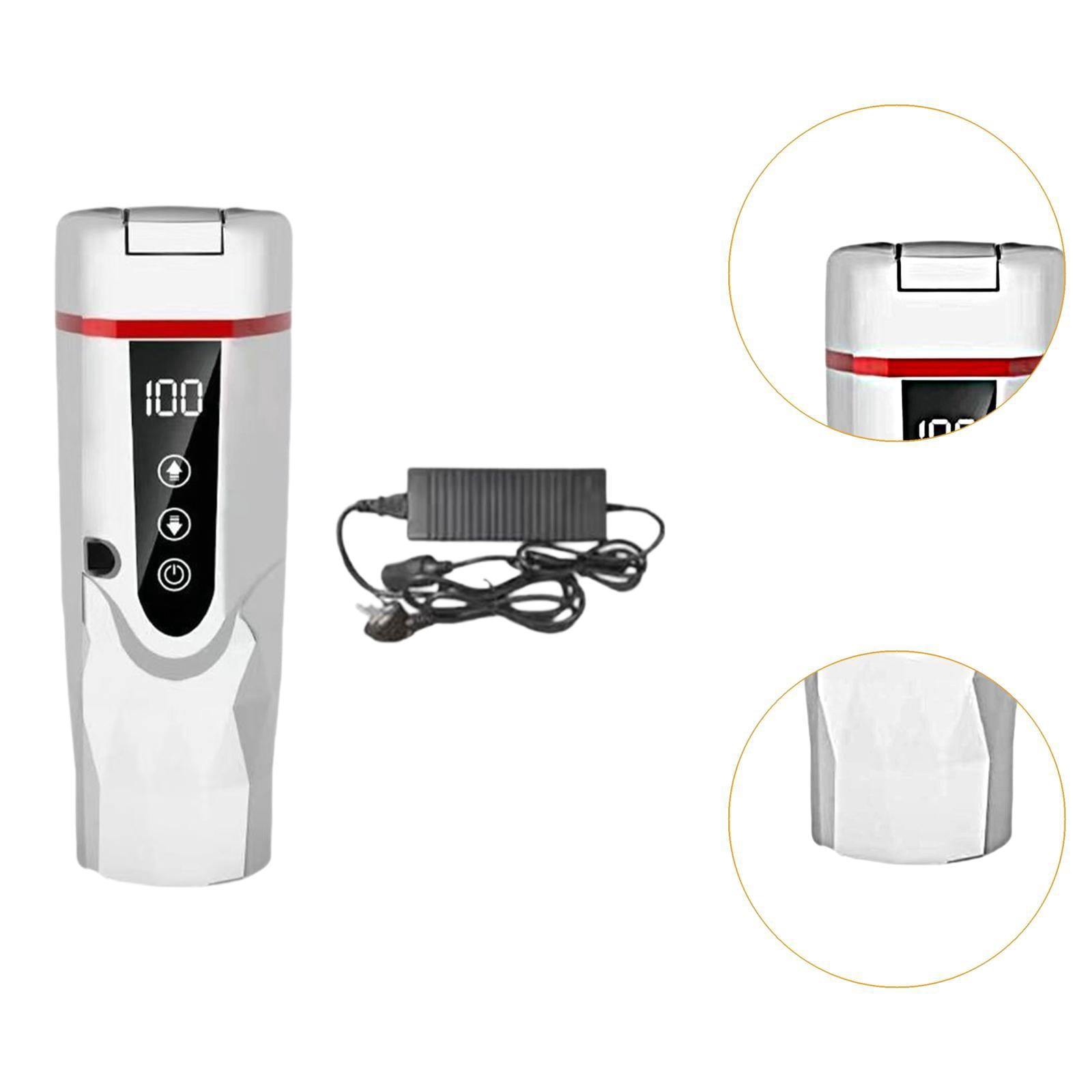 Fiocias 12 V 24 V Car Heated Mug Car Electric Kettle for Brewing Coffee Milk RV White