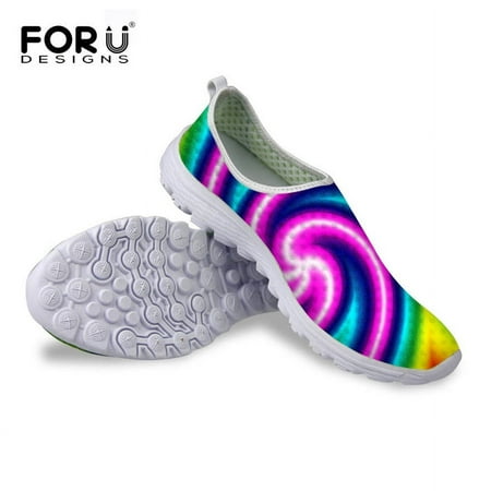 

FORUDESIGNS Fashion Women Summer Mesh Flat Shoes Breathable Female Casual Light Weight Shoes Beach Loafers Lovers Slip-On Flats