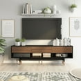 thumbnail image 2 of 24/7 Shop at Home Miller 3 Drawer Modern TV Stand with Storage, Media Console Entertainment Center, Dining Sideboard Buffet Cabinet for Living Room in Black Wood, 2 of 5