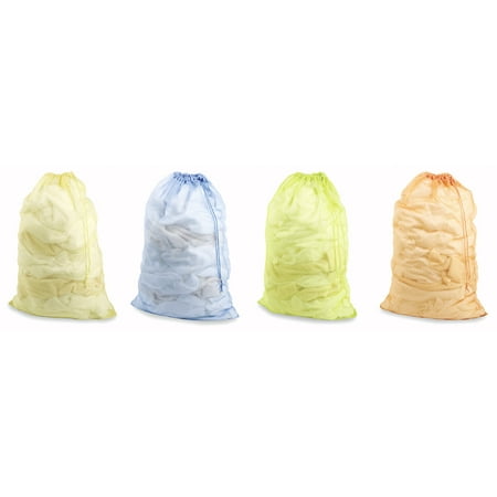 Whitmor Mesh Laundry Bags-Azure,Maize,Melon,Lime (Best Mesh Laundry Bag)