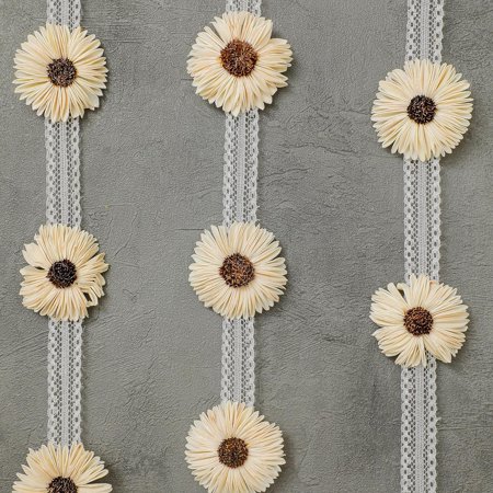 Daisy Garlands, Daisy Party Decorations, Daisy Decor, Daisy Artificial Flowers, Daisy Decorations for Birthday Party, Baby Shower, Felt Garland, White Garland - 6.5 Ft (Pack of 4)