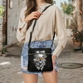 thumbnail image 5 of LedBack Skull Print Crossbody Purse for Women Leather Hobo Bag Satchel Handbag, Zipper Shoulder Purse with Adjustable Shoulder Strap Multi Pocket, Black and Grey, 5 of 7