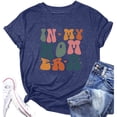 thumbnail image 1 of Top de manga corta con estampado de letras para mujer - Diseño con cuello redondo y lazo, silueta en A, tejido mixto transpirable, talla real, 1 of 2