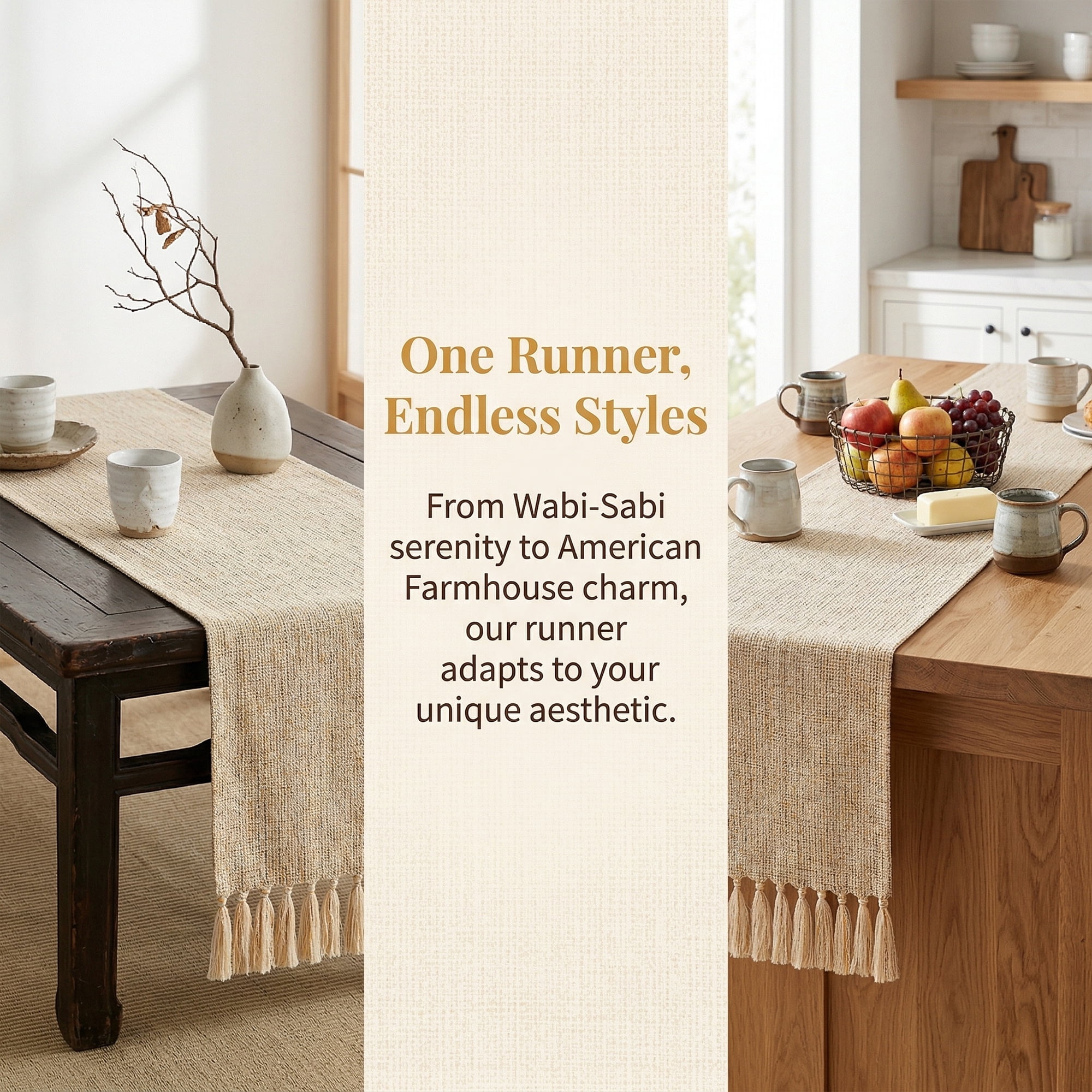 Unique Bargains Washable Polyester Table Runner for Birthday Decorations Beige 13"x78.7"