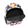 thumbnail image 6 of FORMRS School Backpack with Front Zippered Pocket 12" Student Travel Daypack, White Abstract Triangles, 6 of 6