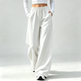 thumbnail image 2 of Akmaiox Wide Leg Sweatpants for Women, Plus Size Drawstring Waist Workout Joggers with Pockets, Casual Comfy Outdoor Hiking Pants, 2 of 7