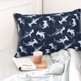 thumbnail image 4 of Goofa Cute Shark Print Plush Throw Pillow Case, Soft Velvet with Hidden Zipper, Decorative Cushion Cover for Sofa, Bed, Car, and Home Décor-20"x30", 4 of 6