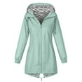 thumbnail image 5 of Baberdicy Women's Hooded Trench Coat, Level 3 Waterproof Lightweight Long Jacket with Pockets , Level-3 Waterproof Windbreaker, Hooded Rain Jacket, Packable Shell Mint Green S, 5 of 5