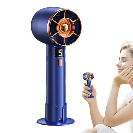 

Portable Hand Held Fan Personal Handheld Fan | USB Rechargeable 5 Speed Digital Display Strong Wind Portable Fan For Women Men Travel Camping Outdoor