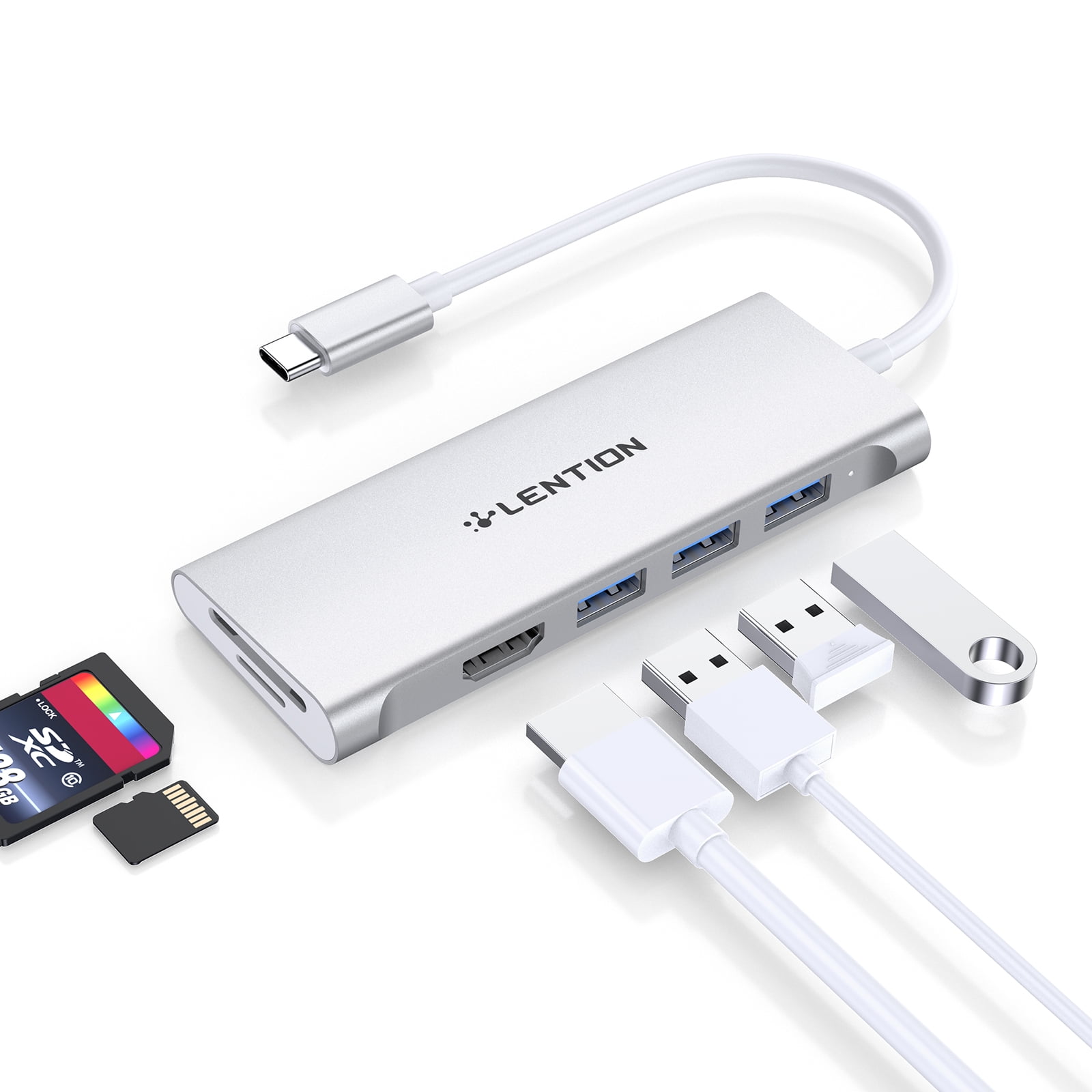 The Smallest USB C Hub with HDMI and USB 3.0 USB C HDMI 4k Multiport Adapter ChromeBook MacBook Air 2018 Surface Go and More USB-C Devices. Compatible MacBook Pro 2018/2017 