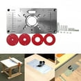 thumbnail image 2 of Multifunctional Router Table Insert Plate Woodworking Benches Aluminium Wood Router Trimmer Models Engraving Machine With 4 Rings Tools, 2 of 3