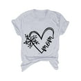 thumbnail image 4 of Dorinao Women's Mother's Day Heart Print Short Sleeve T Shirt, Gray, XXL, 4 of 4