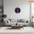 thumbnail image 6 of A 10-inch 2D flat "Neon Game Machine" themed wooden circular wall clock, suitable for decoration in bedrooms, living rooms, and offices. It is an ideal gift for Christmas and New Year., 6 of 7