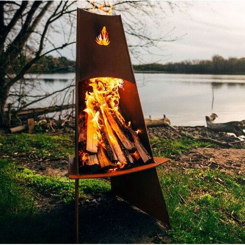 Fire Pit Art Vesuvious Steel Wood Burning Fire Pit Walmart Com Walmart Com