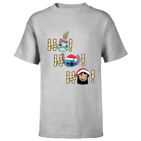Disney Lilo and Stitch Ho Ho Ho Holiday - Short Sleeve T-Shirt for Kids - Customized-Athletic Heather