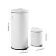 thumbnail image 4 of happimess Theo Retro 8-Gallon Step Trash Can with Soft-Close Lid and FREE Mini Trash Can, Cotton White, HPM1018A, 4 of 6
