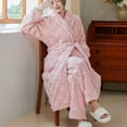 thumbnail image 7 of qolati Women Robe Fleece Plush Soft Fluffy Fuzzy Textured Bathrobe Cozy Warm Lightweight Bathrobes Shower Spas House Long Robe for Women, 7 of 7