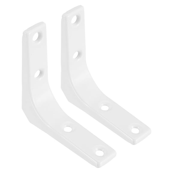Uxcell 2Pcs Floating Shelf Brackets, 3 x 3 Inch Heavy Duty Wall Shelf Supports, Steel Joint Angle Brackets for Wood Shelves, Cabinets, Countertop Support, White