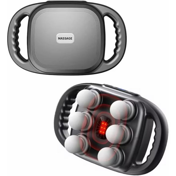 Handheld Deep Tissue Massager with Heat, Corded Electric Percussion Massager with 6 Heads & 9 Speeds for Full Body Relaxation