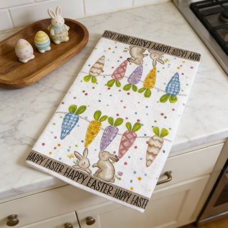BAOPAI Easter Themed Kitchen Dish Towel Hand Towel Super Soft Highly Absorbent For Cooking And Baking Dishwashing Decor
