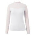 thumbnail image 6 of Telankuip Long Sleeve Lace Neck T Shirts for Women Casual Stretchy Solid Color Basic Tee Shirts 2025 Fashion Long Sleeve Thin Pullover Tops for Daily Wear White XL, 6 of 8