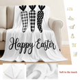 thumbnail image 5 of Happy Easter Blanket Soft Cozy Warm Twin Blanket for Bed, Plush Fuzzy Flannel Fleece Blankets for Sofa, Spring Carrots Country Black and White Plaid Throw Blankets for Couch, Gifts for Men, 60"x80", 5 of 9