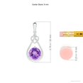 thumbnail image 3 of ANGARA Natural Amethyst Knotted Heart Pendant with Diamond in 14K White Gold for Women (Size-6mm) | February Birthstone, Birthday, Anniversary, Jewelry Gift for Women | Natural Amethyst Necklace, 3 of 7