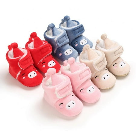 

Unisex Newborn Baby Cozy Fleece Booties Stay On Slippers Soft Shoes Non Slip Infant Boys Girls Winter Warm Shoes