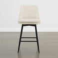 thumbnail image 3 of ReNest 27" Mid-Century Swivel Counter Height Bar Stools Set of 4 for Kitchen Island, Upholstered Fabric, Creamy Grey, 3 of 7