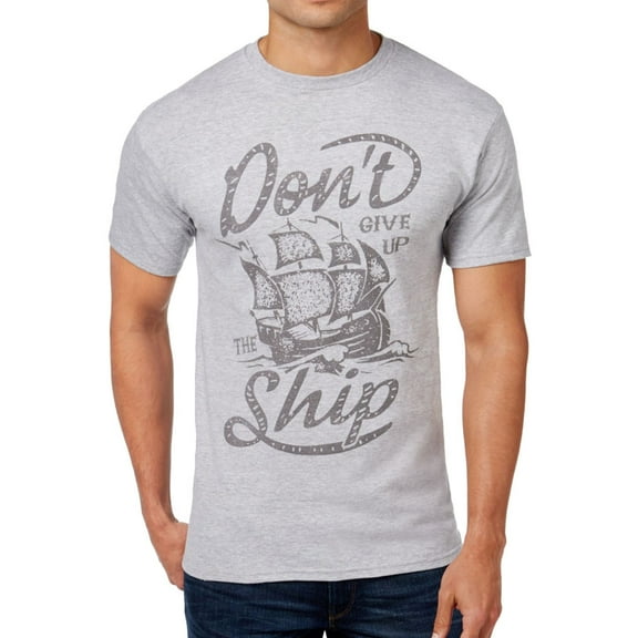 Club Room Mens Don't Give Up Graphic T-Shirt, Grey, Small