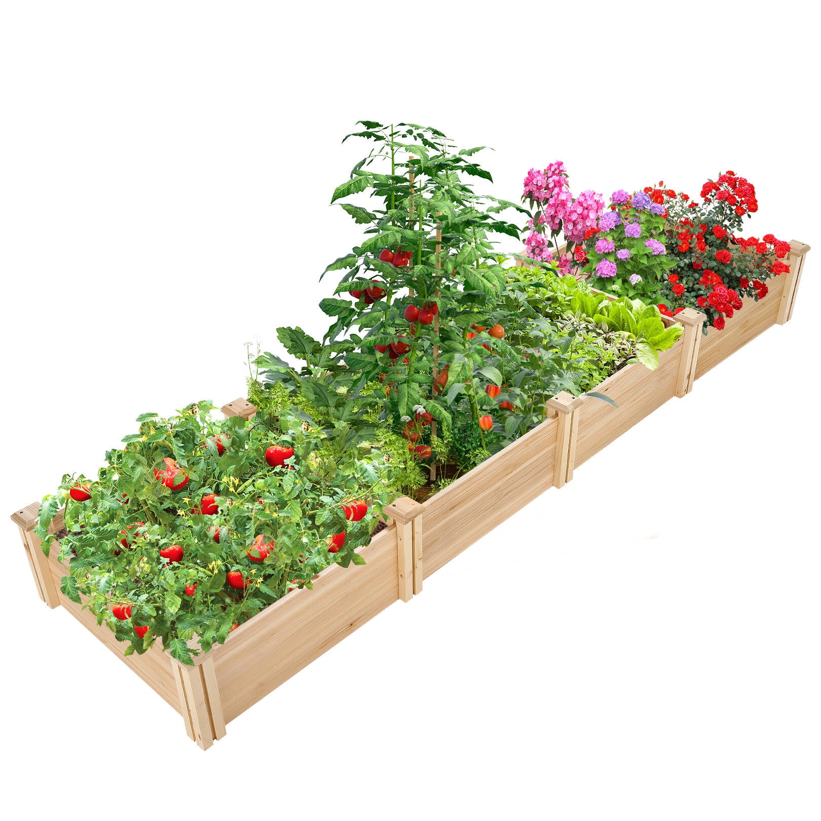 SEJOV Cedar Raised Garden Bed Raised Garden Bed Divisible Wooden