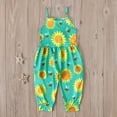 thumbnail image 4 of Tfken Jumpsuit For Girls Summer Sleeveless Graphic Comfy Casual Jumpsuit Daily Wear Toddler Comfortable Clothes Size 5-6 Years Green, 4 of 9