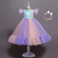 thumbnail image 1 of Vestido infantil, vestido de lentejuelas para niña de las flores, vestido de pasarela para boda, ropa de actuación, vestido de princesa hinchado de gasa para niña, 1 of 6