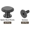 thumbnail image 3 of Unique Bargains Flat Studs Rivet 20 Pack 10x6.5mm Screw Back Rivets, Gun-black, 3 of 4