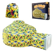 USA Toyz Air Dome Inflatable Pop-Up Play Tent, Space Theme Indoor/Outdoor Playhouse for Kids (Yellow)